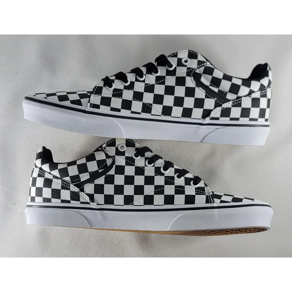 Vans Seldan Checkerboard Skate Shoes Canvas Black White Mens Sz 11.5 VN000CT3BA2